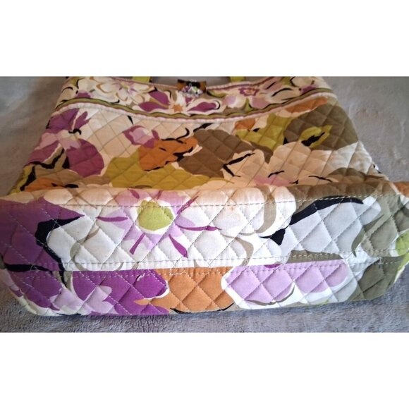 Vera Bradley Toggle Tote Shopper Handbag purse Green Purple floral print 13 X 14 - Picture 3 of 6